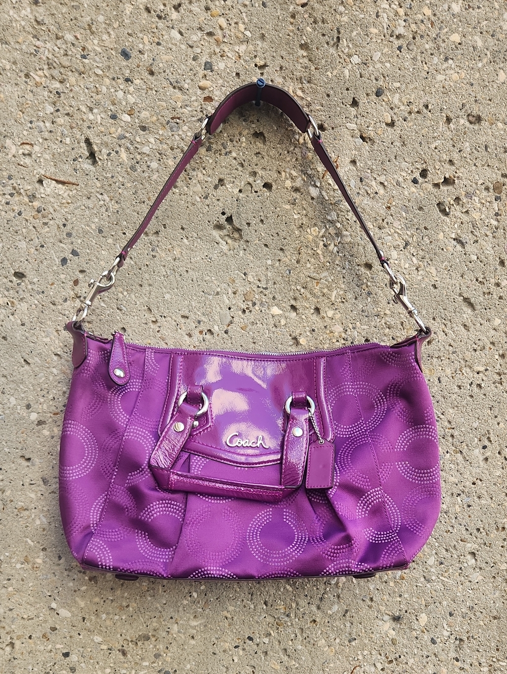Coach Purple Signature Shoulder Bag